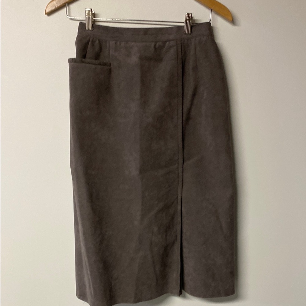 VINTAGE Ultrasuede Elegant Gray Women's Skirt Union label